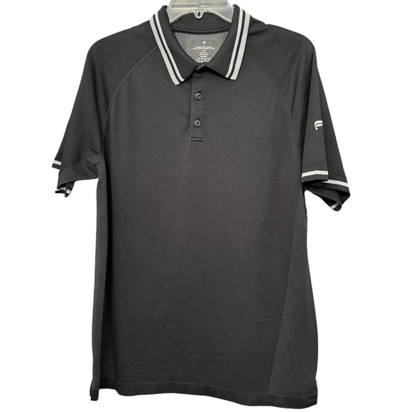 Fabletics Black Polo Shirt Men’s M Athletic Fit Performance Golf Tennis - Picture 1 of 6